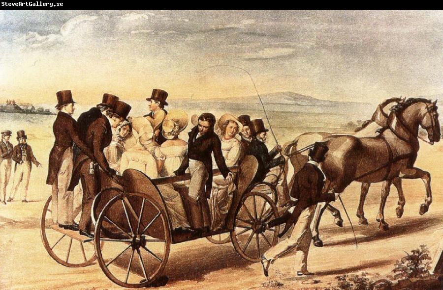 franz von schober schubert is walking behind the carriage